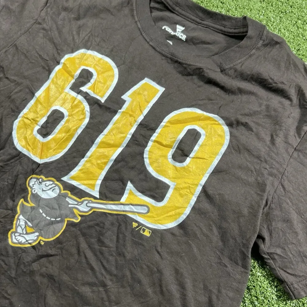 San Diego Padres MLB Short Sleeve Tee Brown Mens Size M NWOT